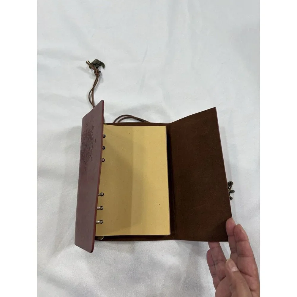 LUXURY Vegan Leather Bound Artisan Journal Travel Captain Yellow Pages